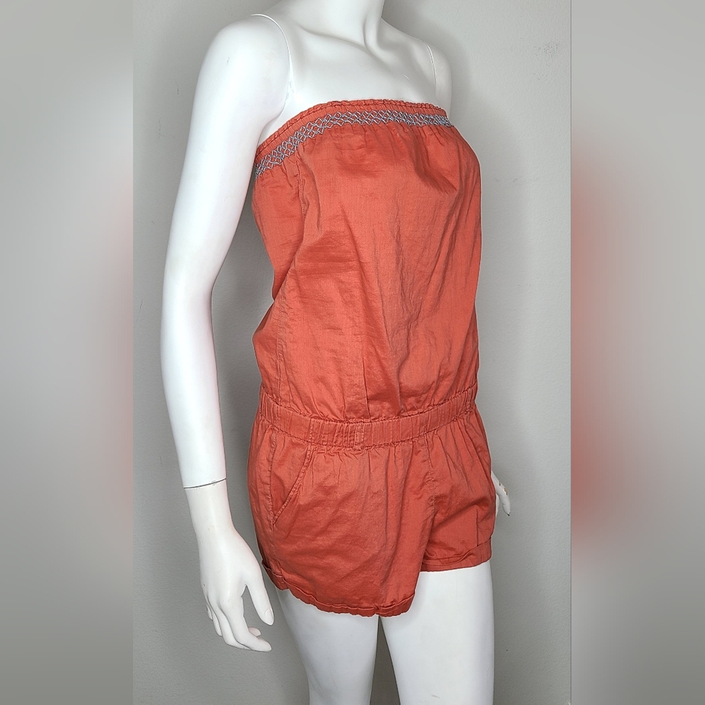 Hollister Orange Elastic Waist Romper